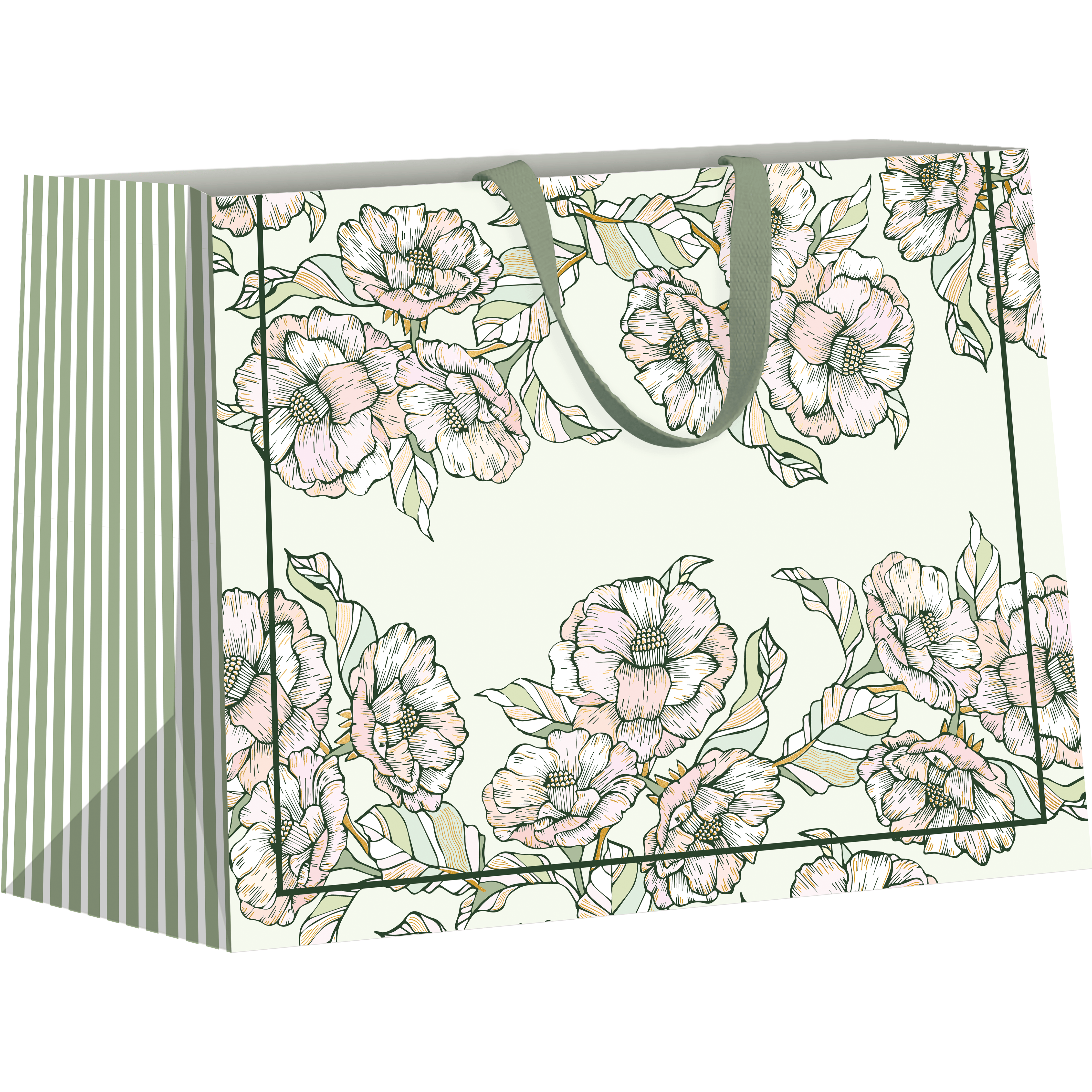 Large AB PICTURA gift bag with colorful flower design, ideal for presents and special occasions.